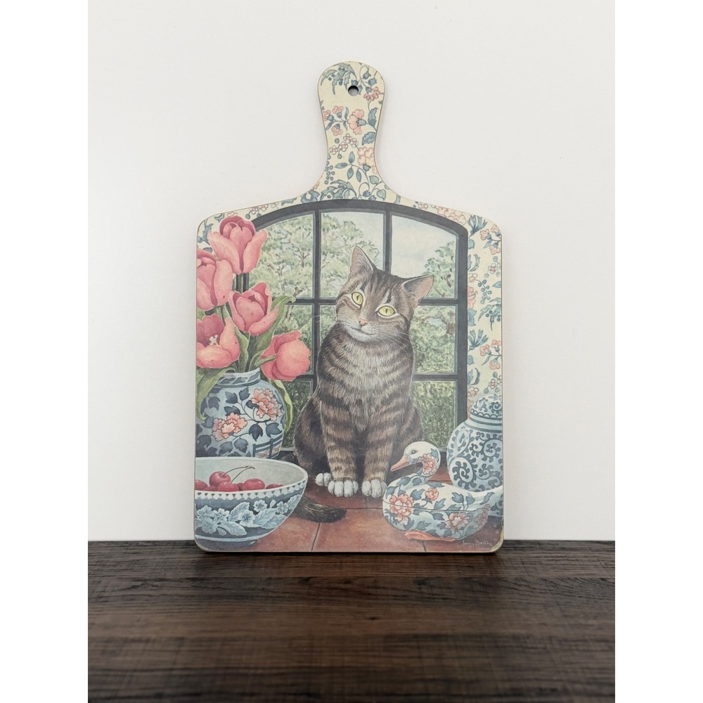 Vintage Jenny Barron Cat Melamine Chopping Board Wilscome Made in England